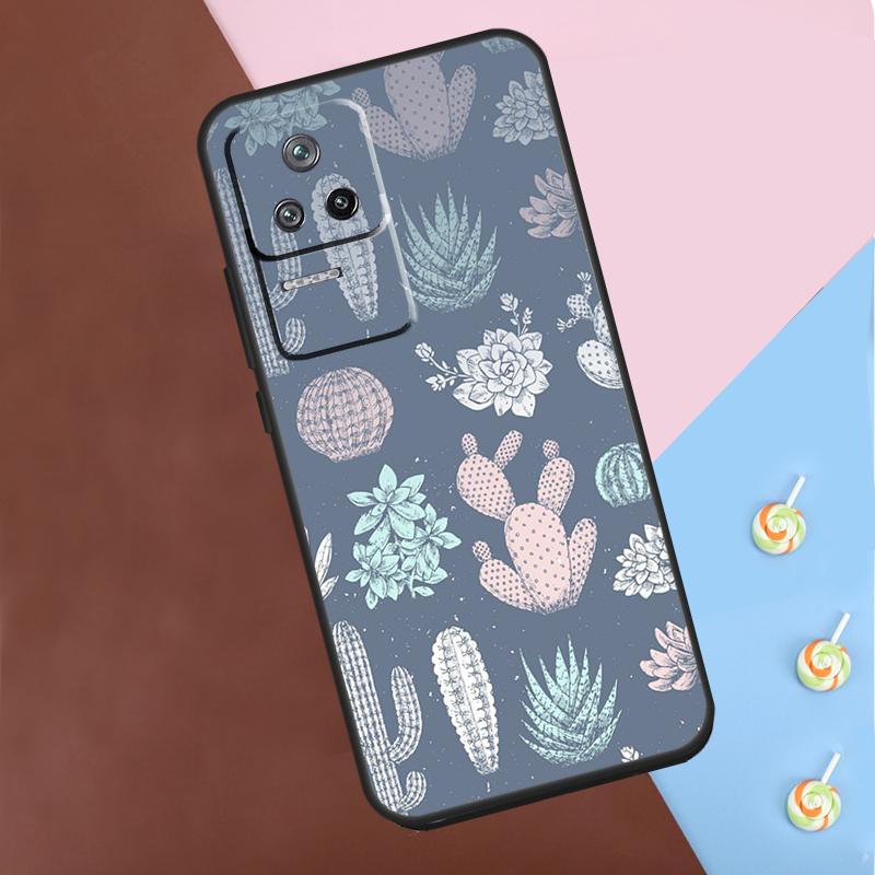 Plant Cactus Case For Xiaomi 13T Pro 14 12T 11T 12 13 Lite POCO F5 X3 X4 X5 X6 Pro M6 F3 F4 M5s Cover