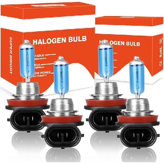Fit For Toyota Prius 2010-2015 High Performance Halogen Headlight Bulbs: 9005 High Beam & H11 Low Beam & H8 Fog Light Combo, 5000K Super Bright White