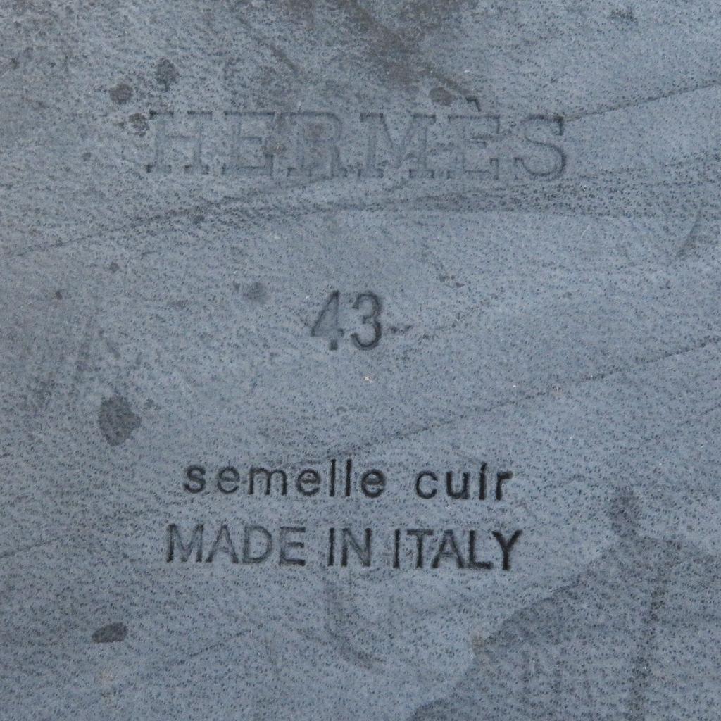 Very Good HERMES Sandals Giacomo H Logo Metal Strap Black Leather Mens 43 Used