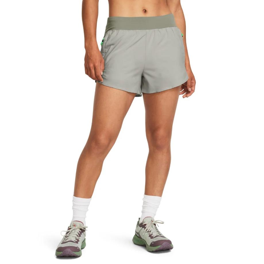 Under Armour Anywhere Color Block Elastic Waist Woven Lightweight Training Shorts Women Shorts Green 1380418-502