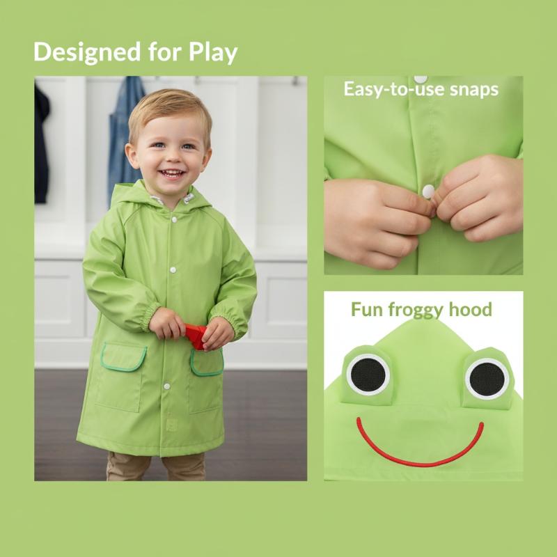 Cartoon Kids Raincoat Waterproof Thickened Full Body Poncho Cute Animal Hooded Rainwear For Boys Girls Outdoor School Daily Use