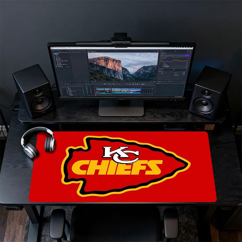 KC Chiefs logo Mouse Pad, Large Gaming Desk Mat, Non-slip XXL Mousepad for Laptop & Tablet, Mini PC Playmat with Stitched Edges