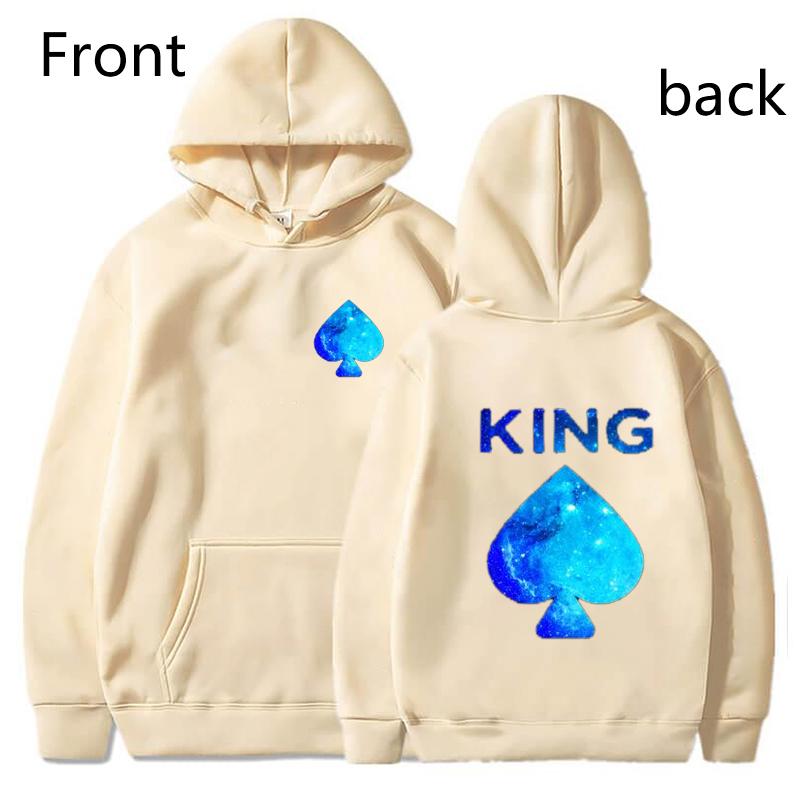 King and Queen Mikiny s potiskem pro milovníky Móda Ženy Muži Ležérní Grafika Kreativní pár Mikiny Podzim Zimní Pulovry