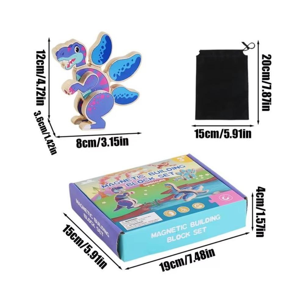 

Magnetic 3D Wood Puzzles Wooden Animal Building Blocks Puzzles for Kids