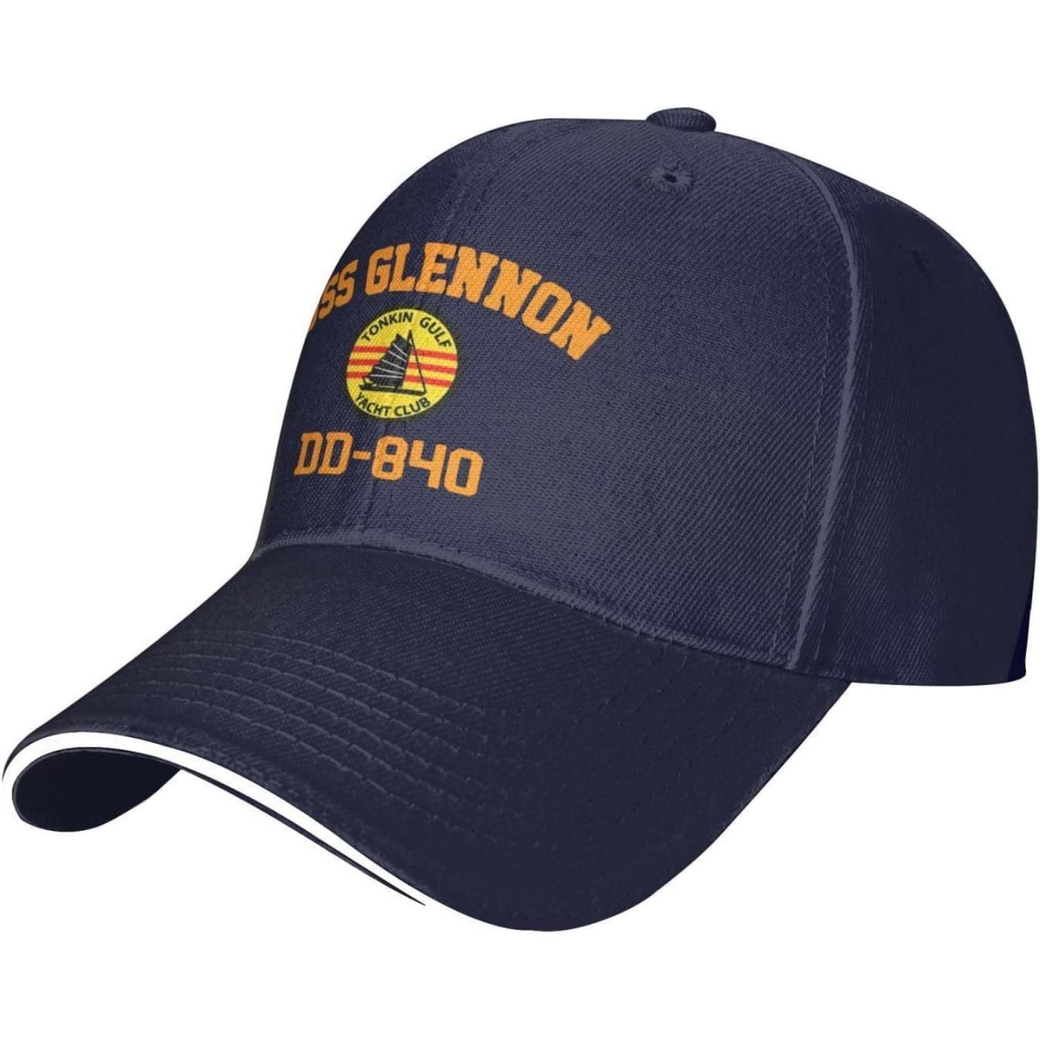 

USS Glennon Dd-840 Outdoor Cap Unisex Hat Adjustable Baseball-Cap Peaked Sandwich Cap Snapback Hat one size