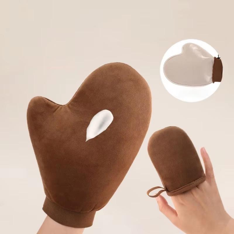 1Pcs Quickdry Flocking Glove Makeup Applicator Body Lotion Glove Self-Tanning Mitt Double-Sided Prevents Sticky Hands Applicator