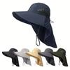 Outdoor Sports Jungle Hiking Hat Fishing Hat Wide Brim Bucket Hat With Neck Cover Quick Dry Men Fishermen Sun Protected Cap
