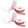 4 Rolls Heart Printed Fabric Ribbons Delicate Patterns Valentine"s Day Ribbons for Wedding