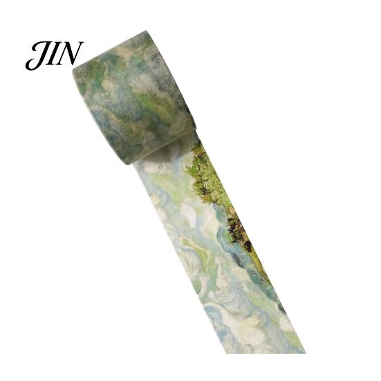 Decorative Paper Tape Washi Tape, Oil Painting Masking Artist Patterns Adhesive Scrapbooking for DIY Crafts, Junk Journal, Gift Wrapping, Supplies