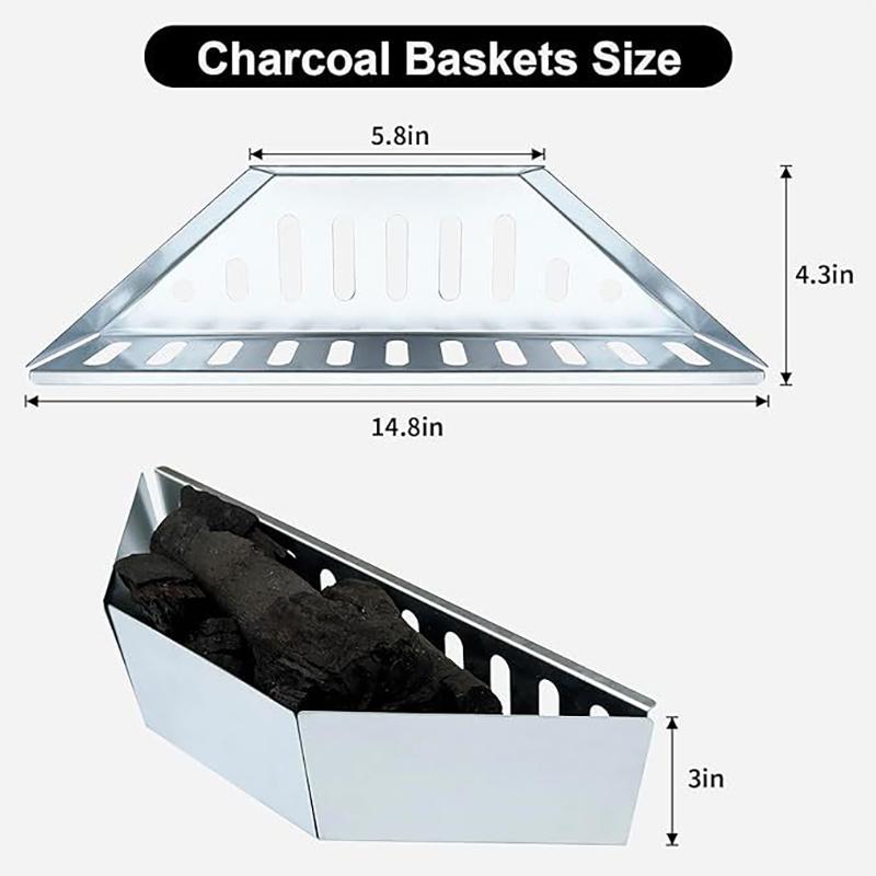 

2Pcs Charcoal Basket BBQ Charcoal Grill Basket Holders Grilling Accessories Replacement For Grill Accessories Outdoor Tableware