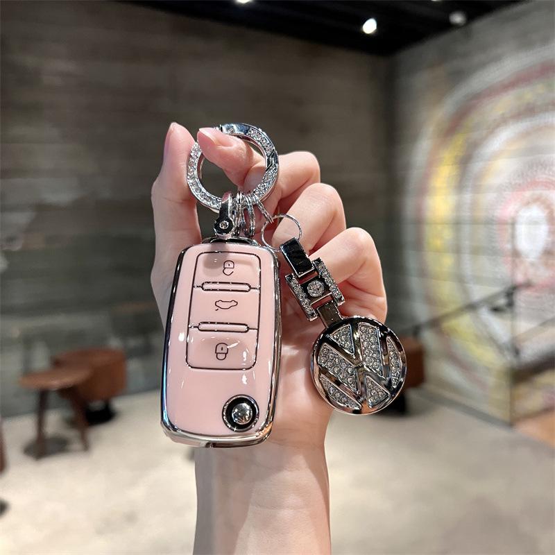 Volkswagen Car Key Case for Sagitar, Lavida, Tiguan, Bora, Polo, Golf, Tayron - For Women