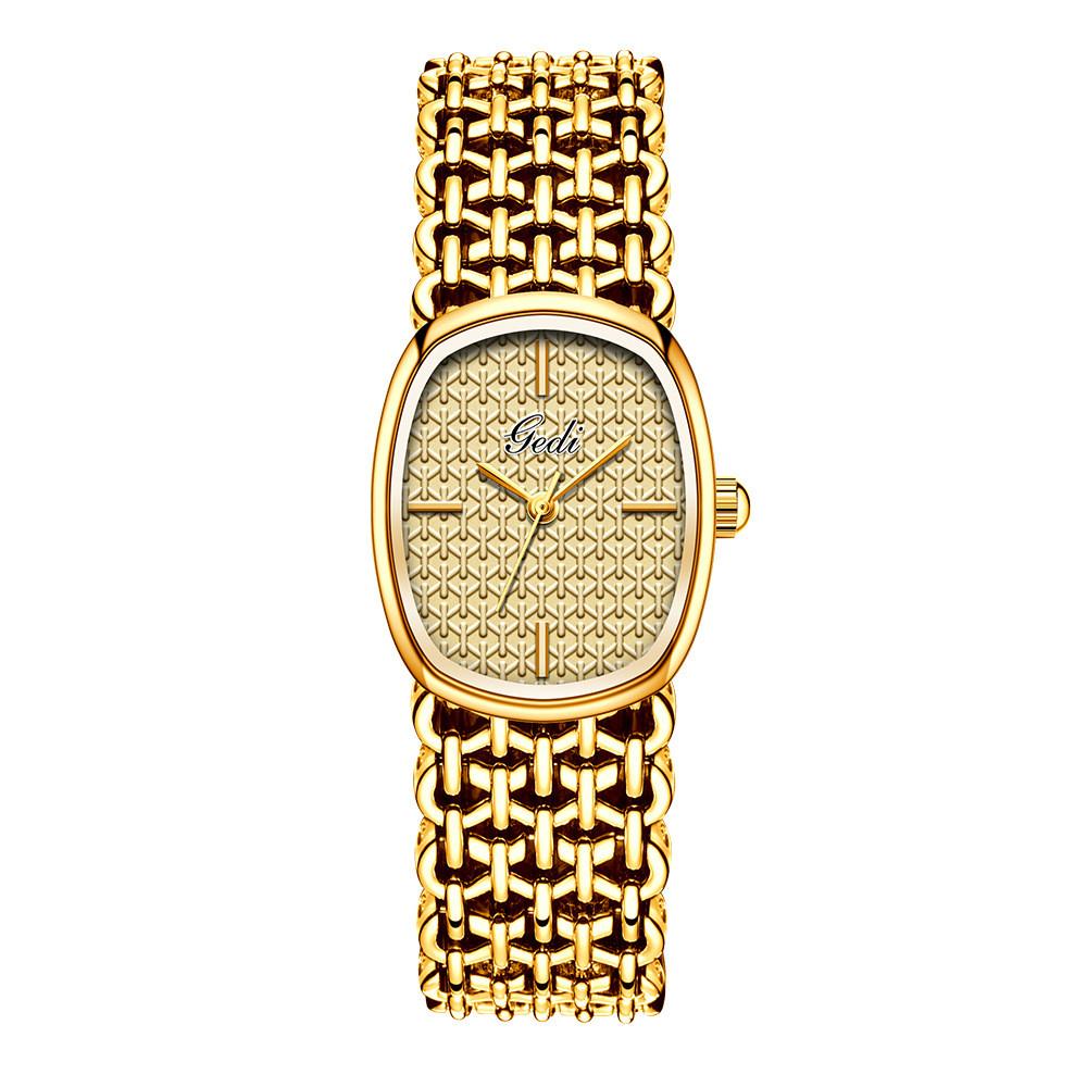 

Vintage Elegant Ladies Watch With Alloy Band For Daily Wear And Gift Gold