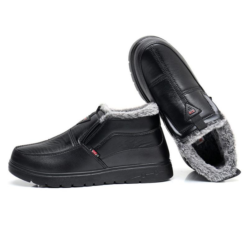 Pantofi sport pentru bărbați, pantofi sport din piele, pantofi de iarnă, pantofi de mers pe jos, pantofi calzi pentru tați de vârstă mijlocie și vârstnici