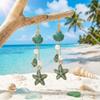 Bohemian Style Alloy Starfish Drop Earrings Conch Shell Long Tassel Earrings Geometric Shape Elegant Enamel Earrings Vacation