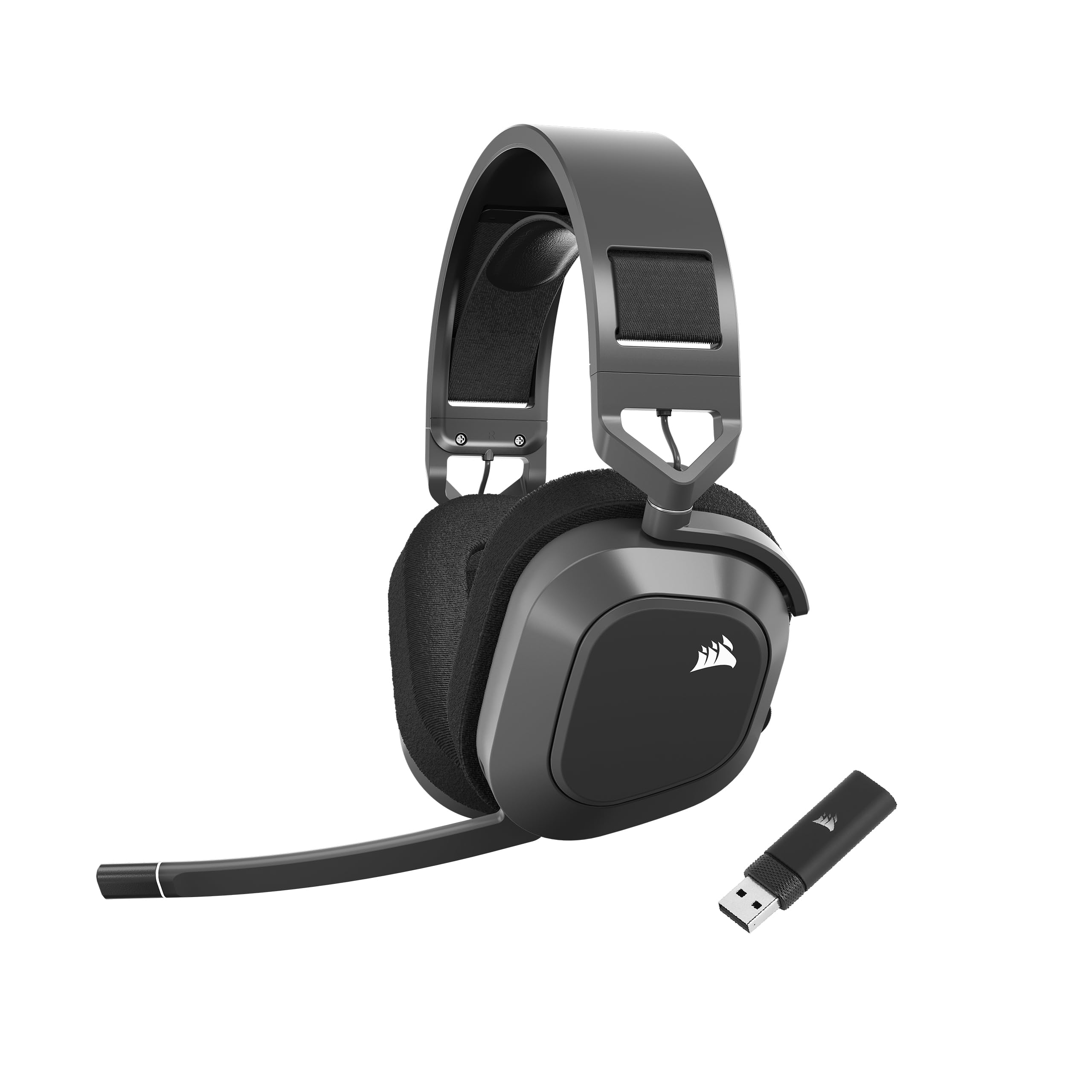 

Игровая гарнитура CORSAIR HS80 MAX WIRELESS для пены с эффектом памяти Dolby Atmos Алюминий Стальной серый ПК/PS4/PS5, Bluetooth, Амбушюры, Аудио, Рама,