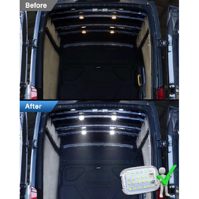 TOP-MAX 2 Transit Interior Cabin Courtesy Lights Cargo Load Space Area Dome Lights Replacement for 2014-2024 Ford Transit 150 250 350 350 HD Van