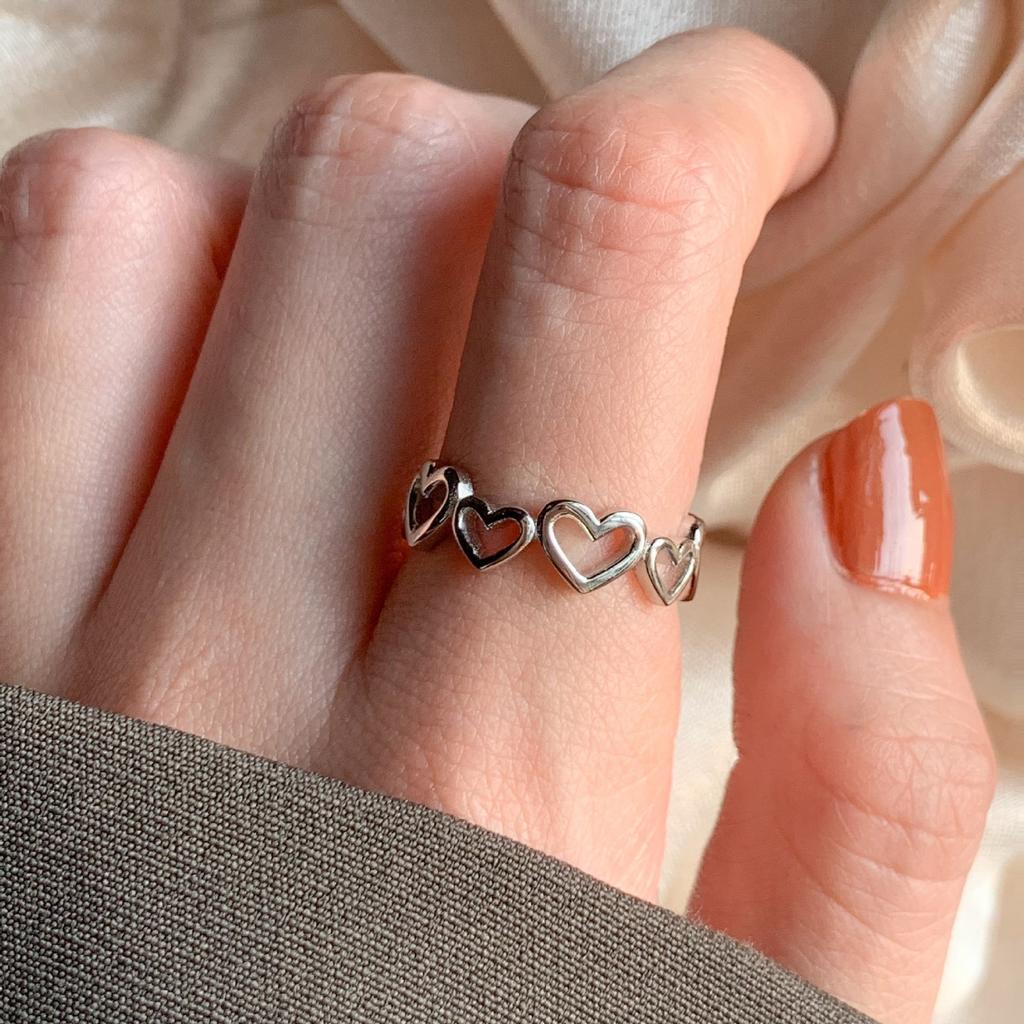 Elegantly Adjustable Crafted Open Heart Ring For Women Unique Design Geometric