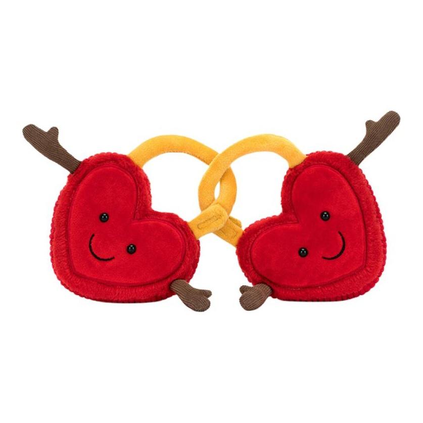 JELLYCAT Valentine's Day Collection Val And Tina Heart Lock Dolls Plush Toy 15cm High