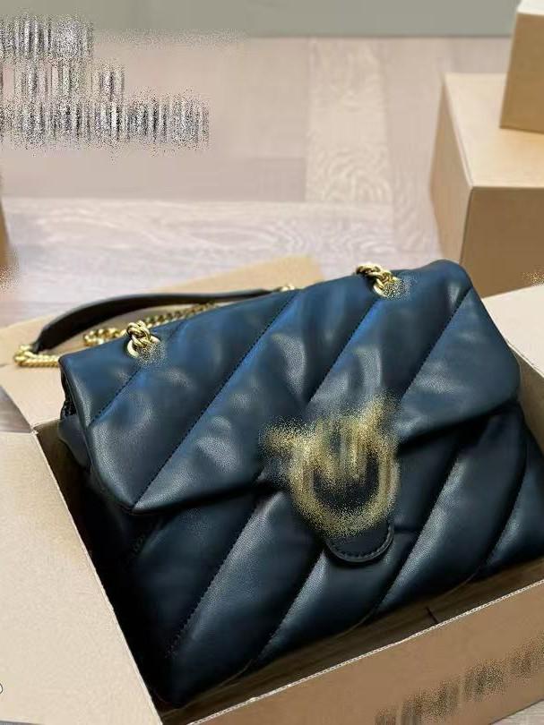 PIN Limited Edition Swallow Women's Shoulder Bag - Twill Fabric with Gold Buckle
