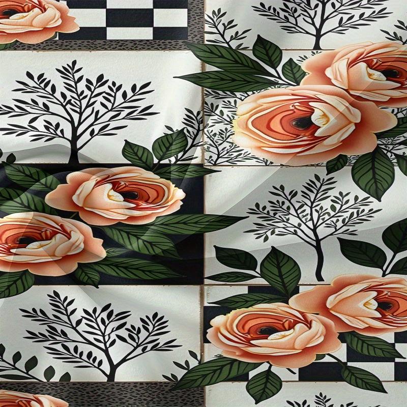 3pcs Minimalist Modern  Duvet Cover Set 3D Checkered Floral Pattern, 1 * Comforter Cover + 2 Pillowcases, No Insert Included