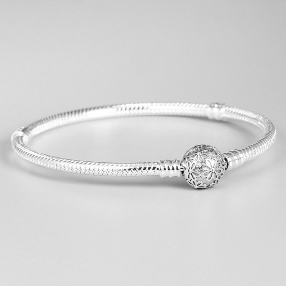 Brățară placată cu argint, model original de primăvară cu margarete, oase de șarpe, de bază, proaspătă, dulce, de lux, pentru bijuterii pentru femei