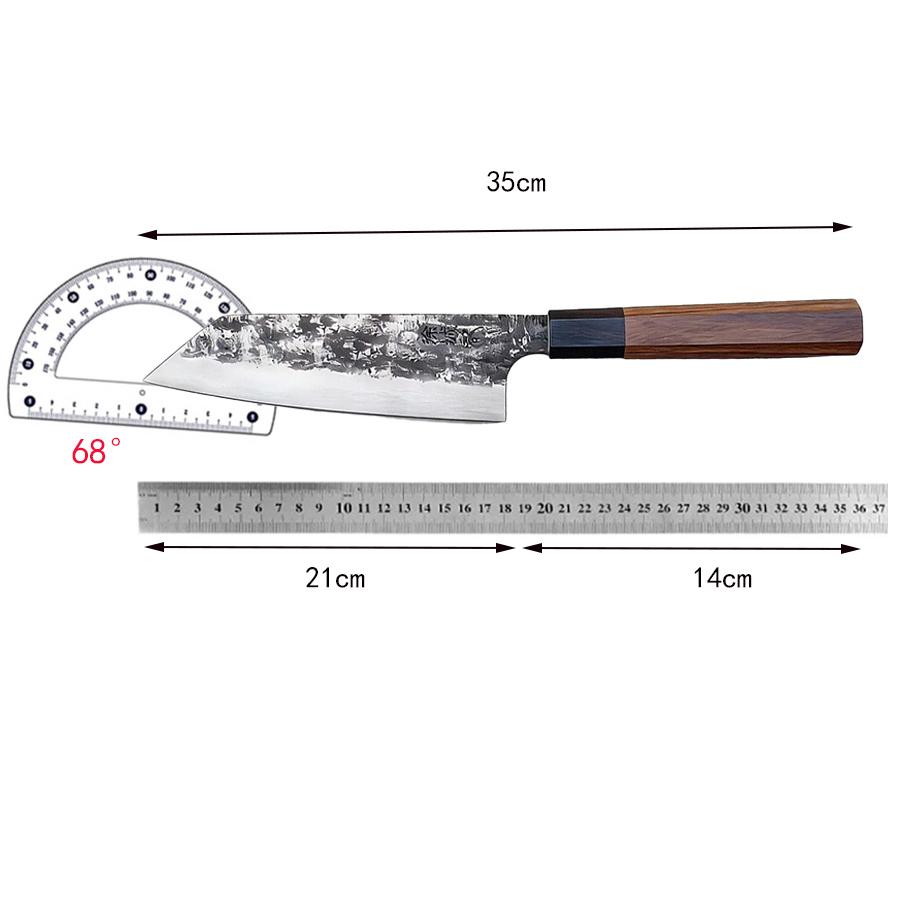 8.3 Inch Kiritsuke Knife T12A High-carbon Steel Sanmai-gawari Blade Slicing Cleaver Handmade Forged Kitchen Knife Customizable