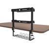 Clamp Desk Shelf for Office Supplies, Two-Level Metal Desktop Storage with Edge Mounting, Cord Routing, and Black Finish for Study Desks