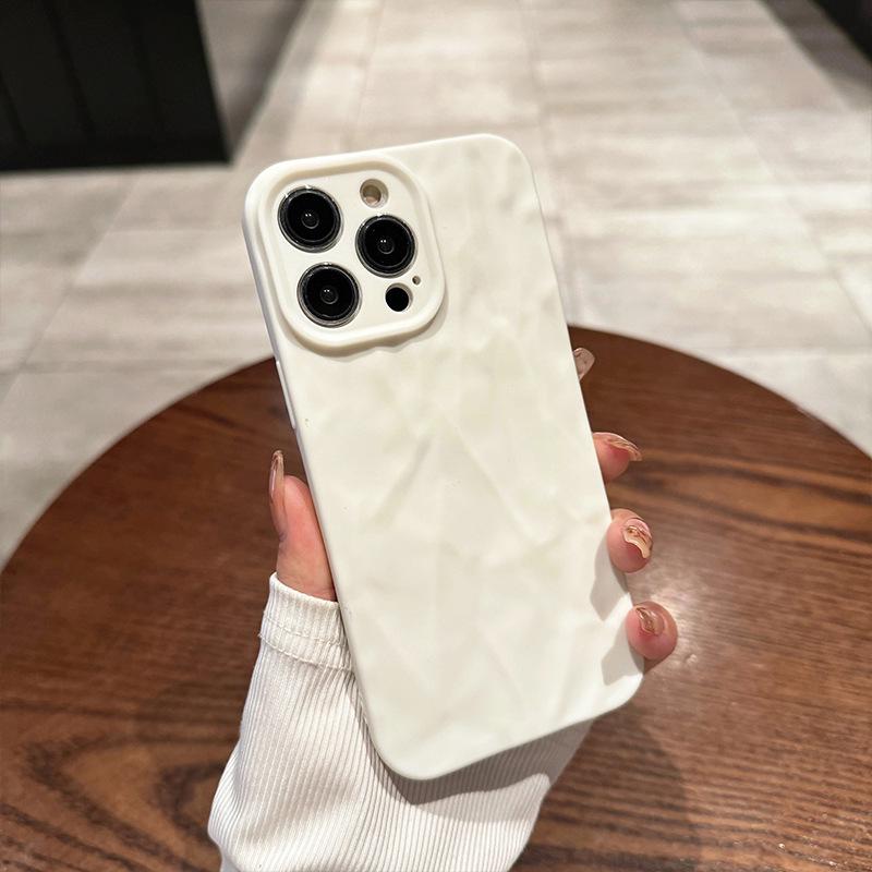 iPhone 12-16 Pro Drop-Proof Pleated Phone Case, Korean Style, for iPhone 13-14