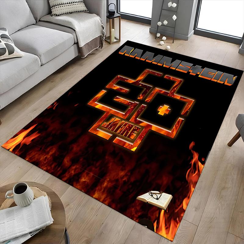 1pc Rammstein Heavy Metal Carpet for Playroom Bedroom Living Room Sofa Home Decor,kids Game Area Rug Non-slip Floor Mat Y730165