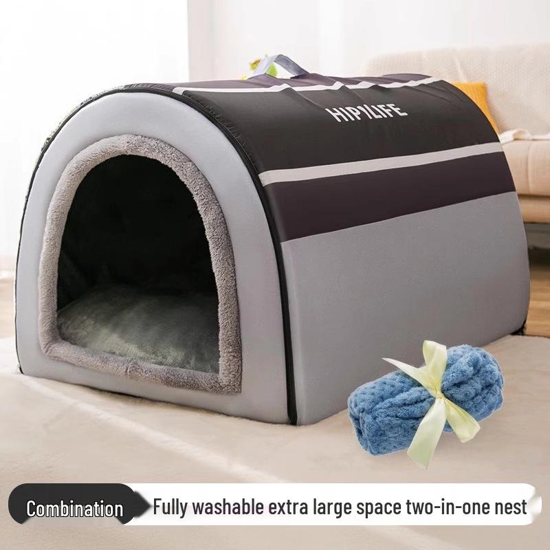 Doghouse Thickened Removable & Washable Large Dog Mat - Winter Warm Nest