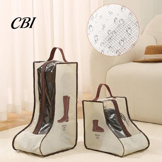Clear PVC Shoe Container Boots Storage Bag with Zipper And Handle, Portable Transparent Dust Closet Solution Proof Organizer, Dust-proof Protective