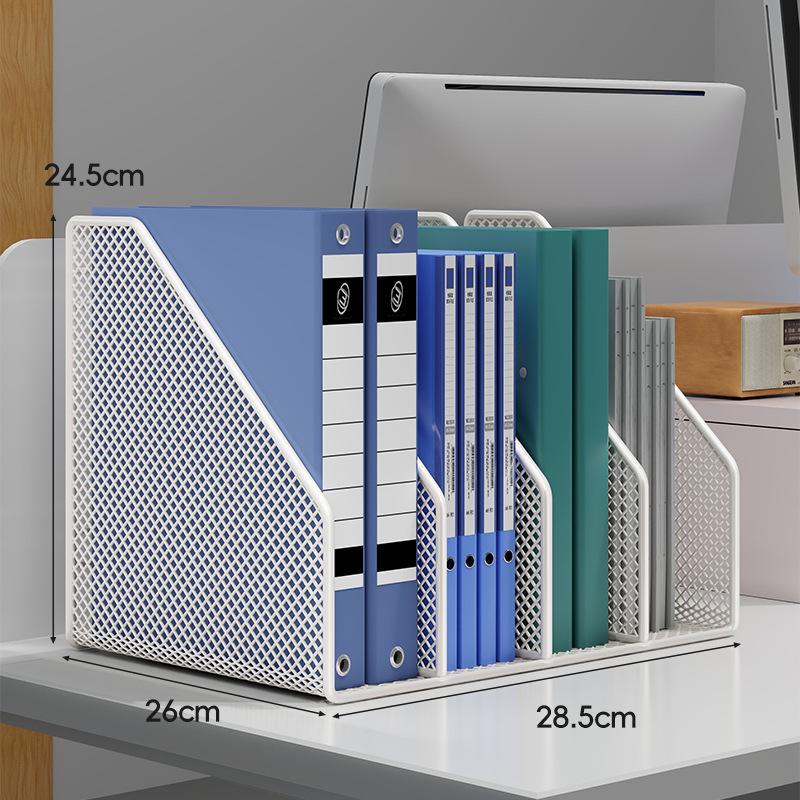 Office Desk Organizer: Metal File Storage Rack and Folder Box for Efficient Document Collection
