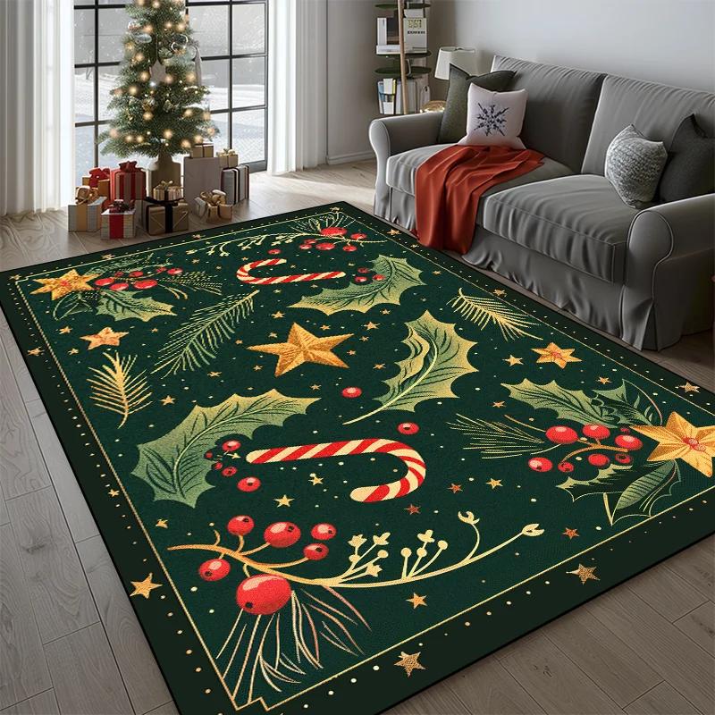 Christmas Cute Pattern Carpet for Living Room Home Decor Sofa Table Large Area Rugs Hallway Balcony Fluffy Mat Non-slip Doormat