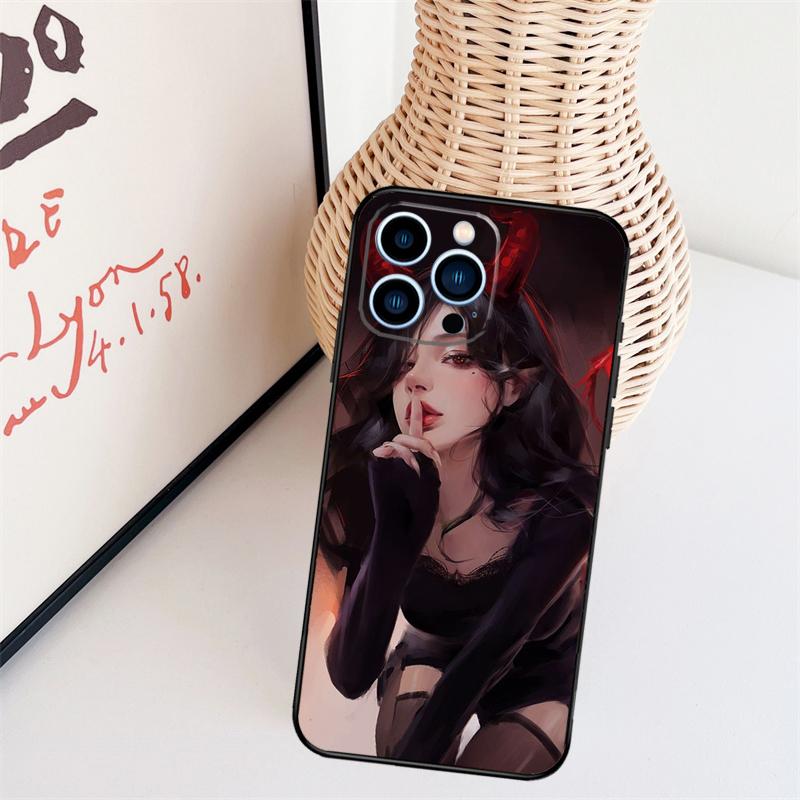 

Aesthetic Devil Woman Bad Girl Phone Case For iPhone 17 Pro Max 16 15 11 12 13 14 Pro Max mini 15 16 Plus 16e 17 Air Cover iPhone 13Pro MAX
