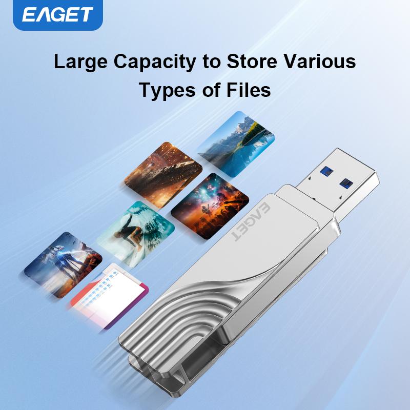 EAGET USB 3. 2 Type C To USB Flash Drive Pen Drive  2 In 1 USB 3.2 Memory Stick Flash Disk Type-C Pendrive