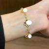 Korean Style Zircon Mother-of-Pearl Round Center Bracelet - Light Luxury Vintage Y2K Versatile Jewelry