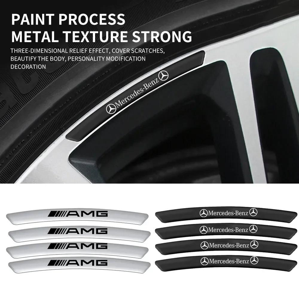 AABGT1 4Pcs Wheel Hub Stickers Wheel Rims Decoration Strips for MERCEDES BENZ W203 W204 W205 W206 W209 W210 W211 W212 W213 W176 W166