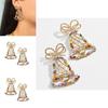Stylish Alloy Crystal Bell Earrings Modern Design Perfect For Celebrations