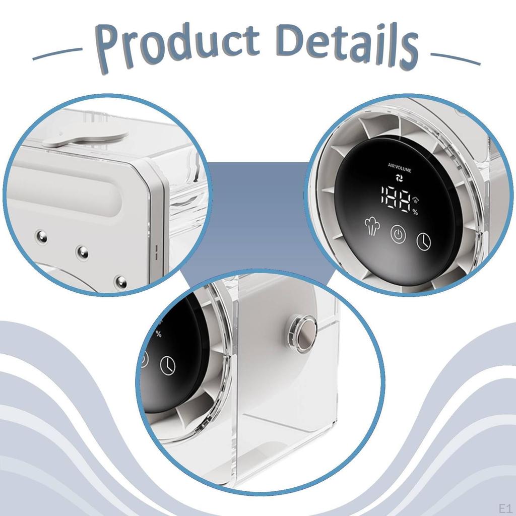 Personal Cooling Fan Air Adjustable Speeds Rechargeable Portable Desk for Desktop Room Office