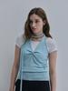 Iteoneollain Scarf Halter Knit Top_Aqua Blue