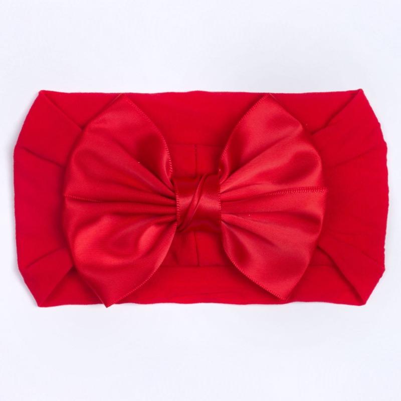New soft nylon children's hair accessories, baby wide-edge bow elastic headscarf, baby headband.