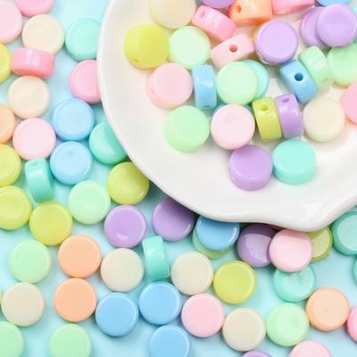 8/10mm Acessórios de Joalheria DIY Contas Chatas Creme Moda Sistema Pulseira Colar Fabricação Redondo 200 Peças Cor Macaron Acessórios
