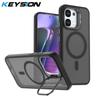 KEYSION Lens Stand Magnetic Phone Case for MagSafe for OPPO A6 Pro 5G Matte Translucent Shockproof Back Cover for OPPO A6 Pro