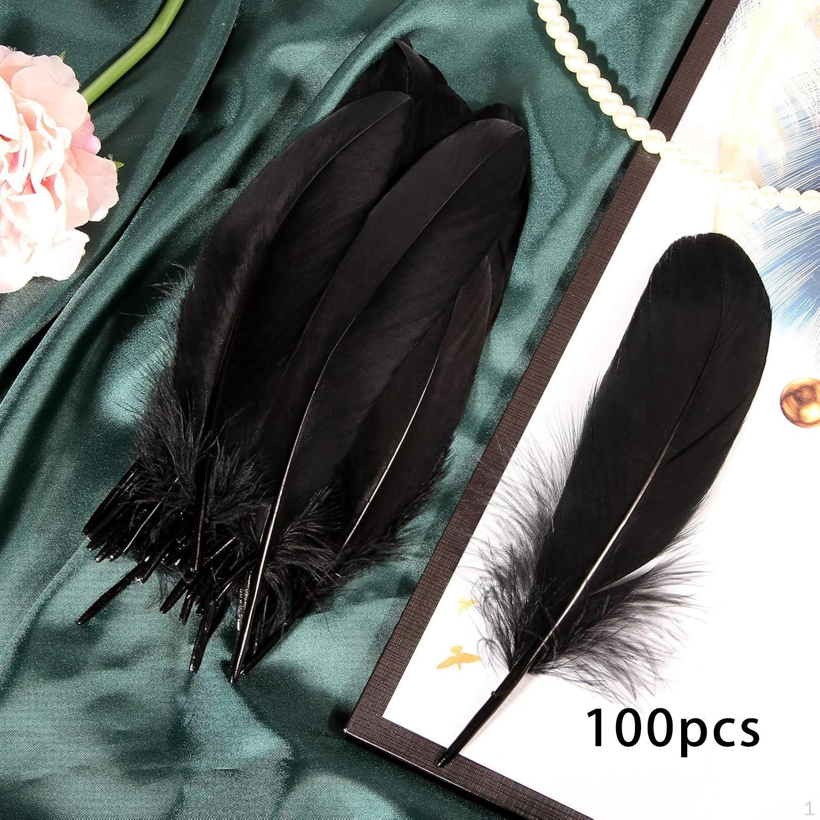 

100 шт. перьев для поделок, искусственные перья, аксессуары для рукоделия чёрный