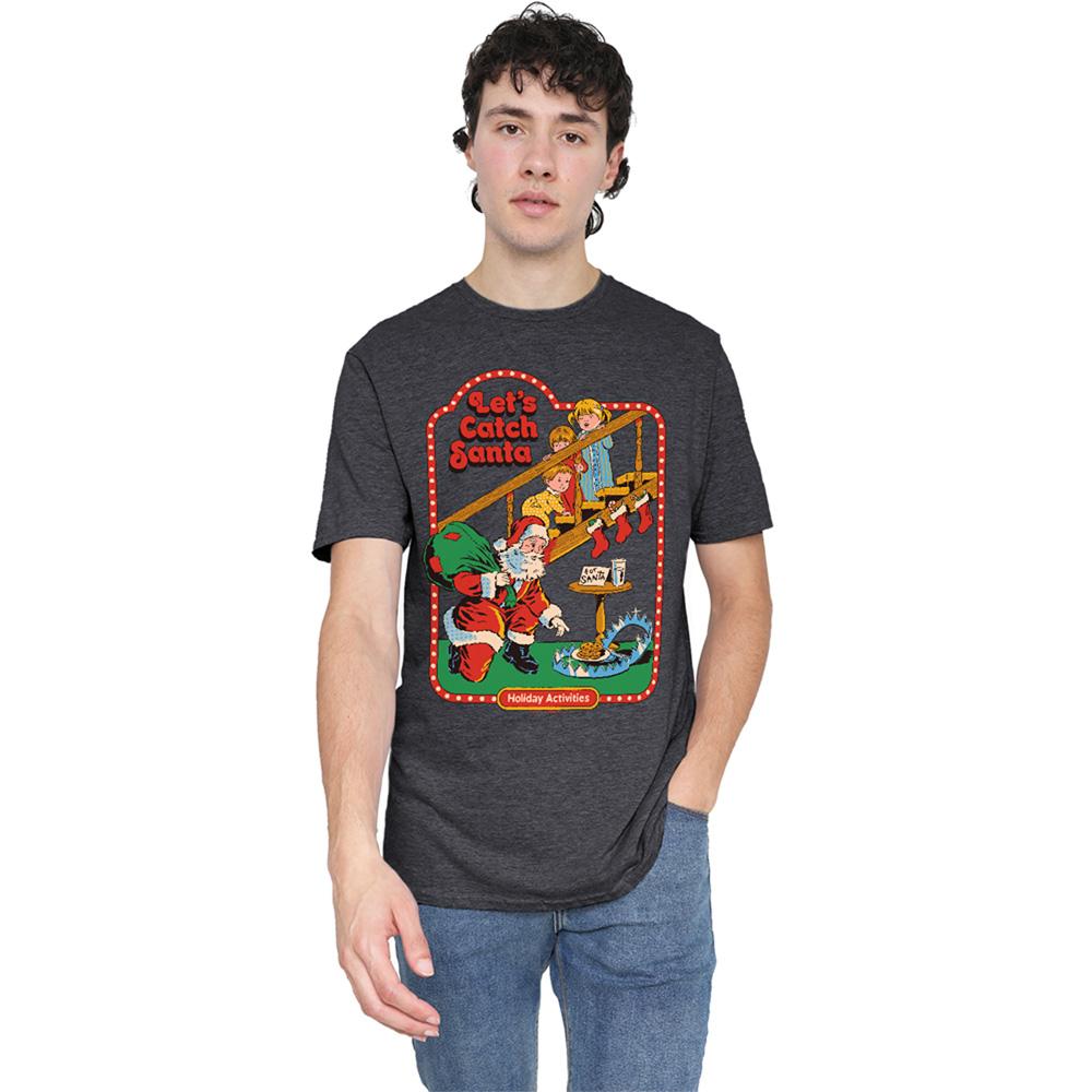 Steven Rhodes Unisex Adult LetÂ´s Catch Santa Heather T-Shirt