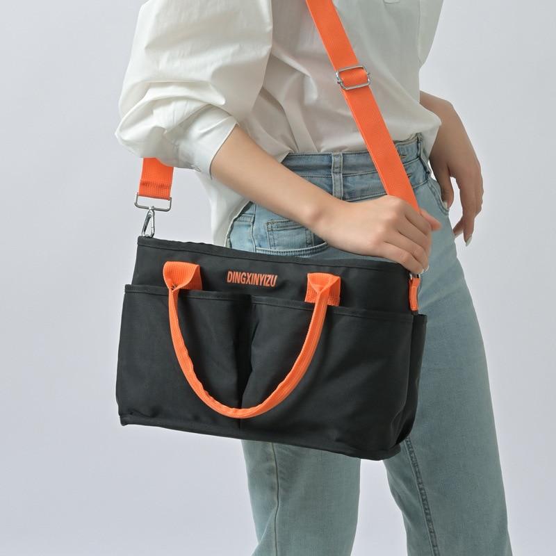 Mode Nylon Tragetasche Damen Schultertaschen Reißverschluss Mama Umhängetaschen Groß Weiß Einkaufstaschen Geldbörsen