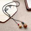 Retro Pine Cone Woven Necklace - Women's Ethnic Style Fashion Accessory for Autumn & Winter