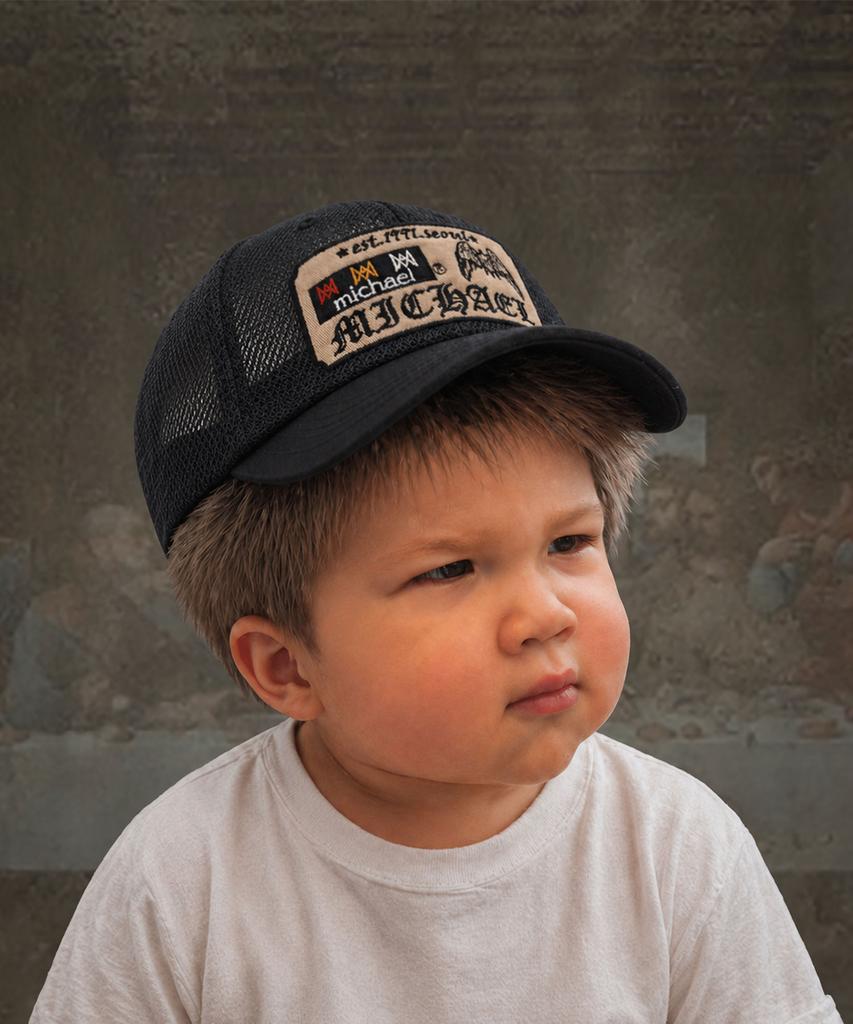 Mikael1991 Triple Ma Patch Mesh Cap, Black