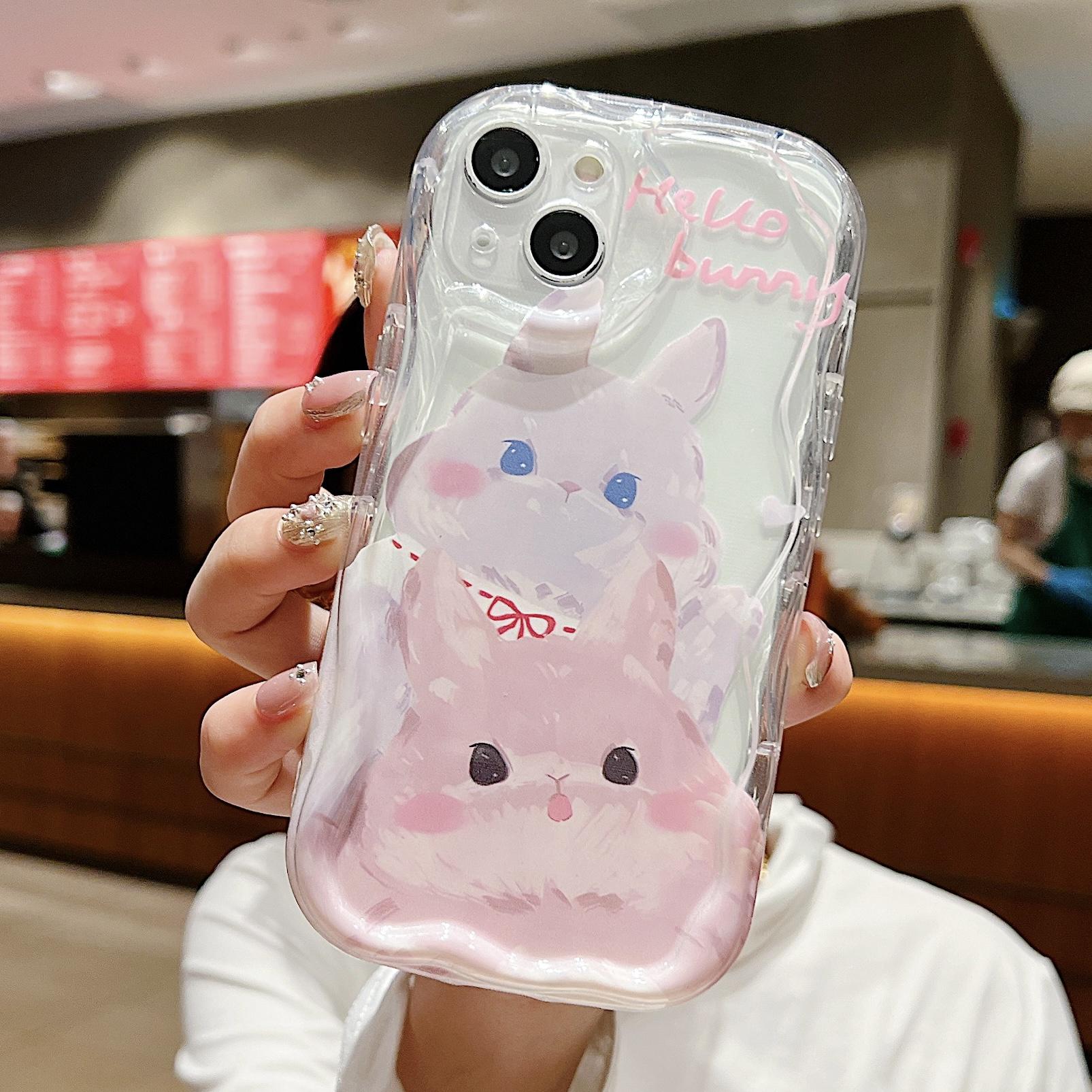 

Милый силиконовый чехол для Xiaomi Redmi Note 12 11 10 Vivo V23E V27 V25 Oppo A78 A58 A38 Infinix Note 30 Pro Funda Зайчик Кролик Медведь Обложка Мягкий TPU Бампер Infinix Hot 10 Play