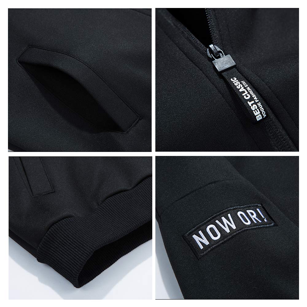 Autumn Thick Solid Color Long Sleeve Hooded Stylish Coat for and Size L [foveitaa] Men's Hoodie, Zip-Up Hoodie, Sweatshirt, Coat, Top, Zip-Up Spring,